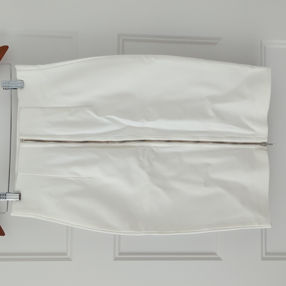 Tristan High Waisted Cream Pencil Skirt